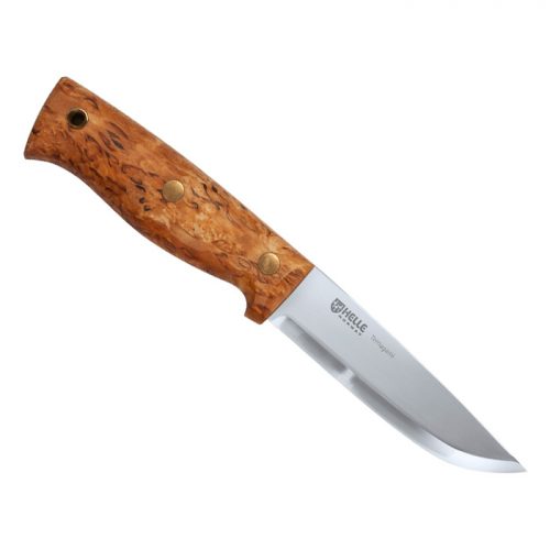 HELLE Temagami Stainless Steel knife 4.3 inch blade Curly birch handle ...