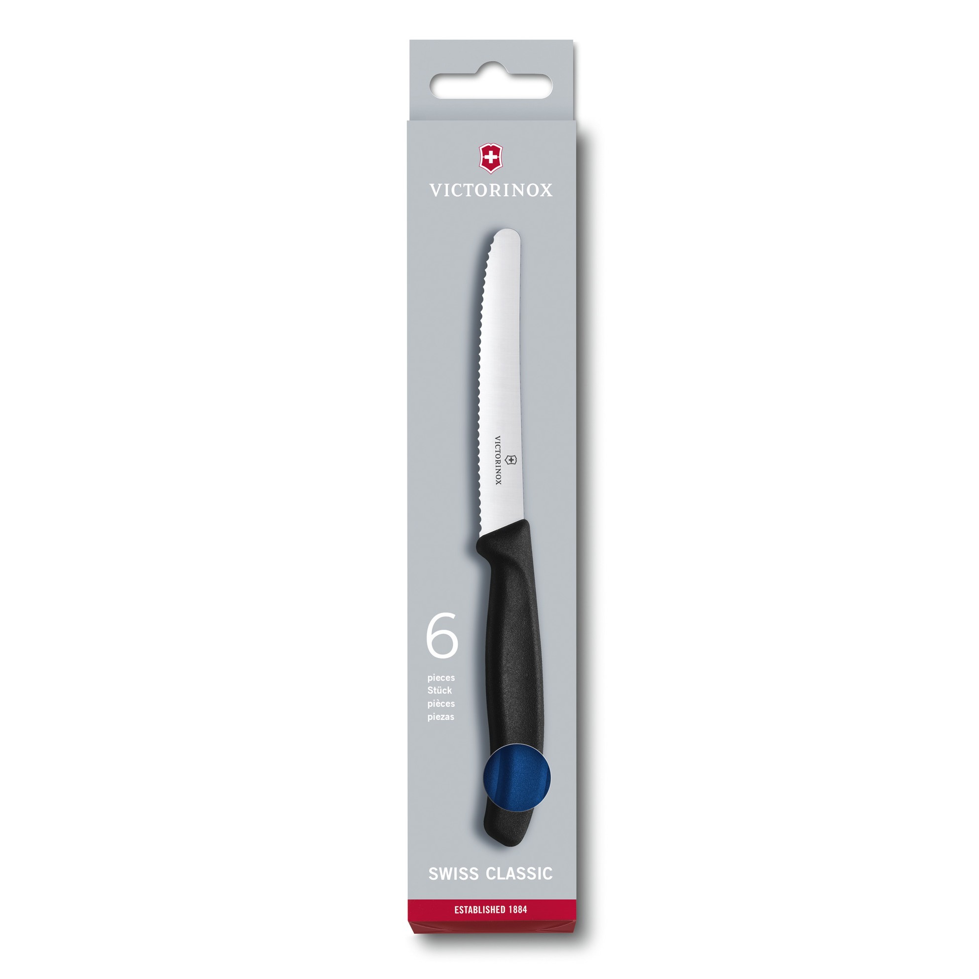 Victorinox Tomato + Table knife set 11cm serrated blade Blue 6 knife set