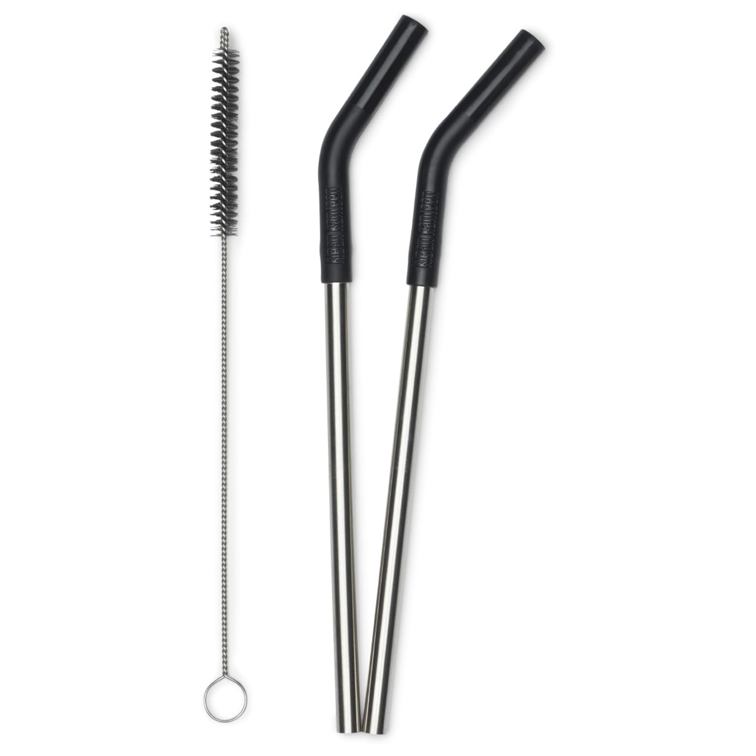Klean Kanteen black 8mm Straws + cleaning brush Stainless steel silicone tips